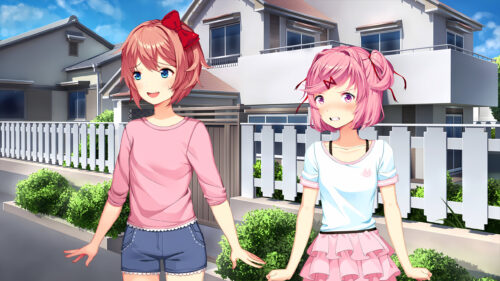 Sayori and Natsuki Doki Doki Literature Club Anime Desktop Wallpaper