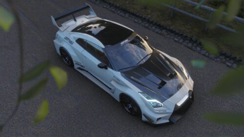 Modified White Nissan GT-R Liberty Walk Widebody PC Wallpaper