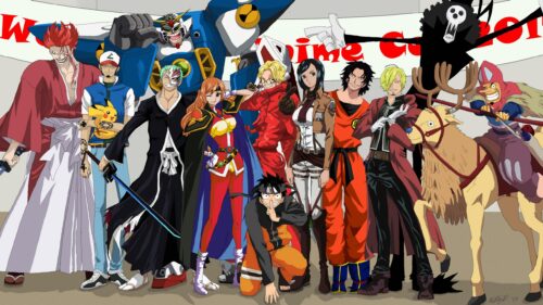 Epic Anime Crossover Characters Ensemble 4K PC Wallpaper