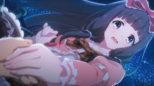 Beautiful Anime Girl Holding Hands Under Starry Night Sky 4K Wallpaper