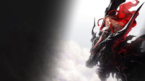 Anime Girl Sitting on a Dark Dragon 4K PC Wallpaper