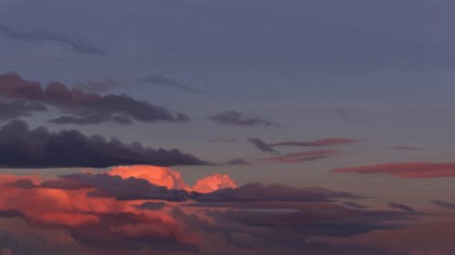 Stunning Digital Art Sunset Clouds Aesthetic 4K PC Wallpaper