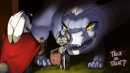 Trick or Treat Halloween Monster Adventure Anime Art PC Wallpaper