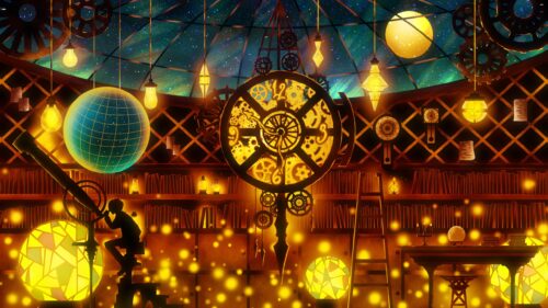 Stunning Steampunk Observatory with Celestial Clockwork Desktop Wallpaper