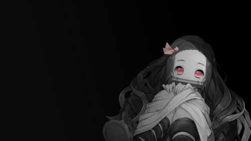 Nezuko Kamado Dark Minimalist Demon Slayer 4K PC Wallpaper
