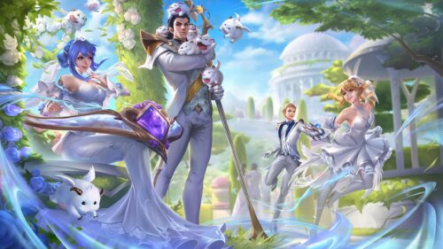 League of Legends Crystal Rose Wedding Characters 4K Desktop Wallpaper