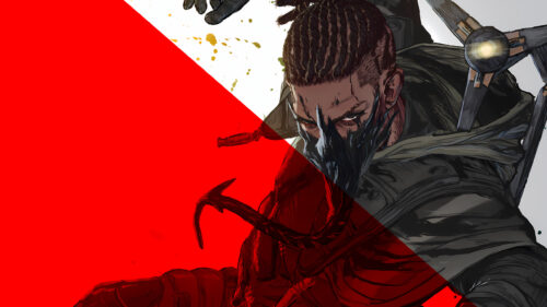 Edgy Cyberpunk Warrior with Braids and Tactical Mask PC Wallpaper