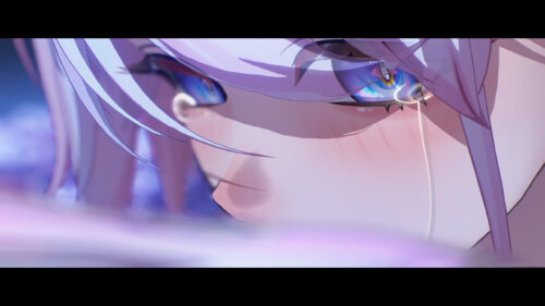 Stunning Anime Girl Blue Eyes Close Up Emotional Art PC Wallpaper