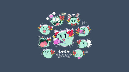 Cute Lady Bow Paper Mario Character Expressions PC Wallpaper