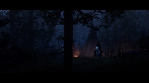 Red Dead Redemption 2 Arthur Morgan on Horseback at Night PC Wallpaper