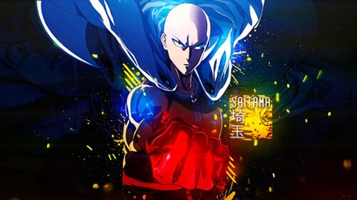 Saitama One Punch Man Intense Power Aura Desktop Wallpaper