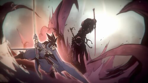 Epic Samurai Duel Anime Style Battle Scene 4K PC Wallpaper