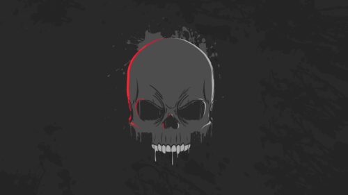 Minimalist Dark Skull with Red Glow Artistic PC Wallpaper