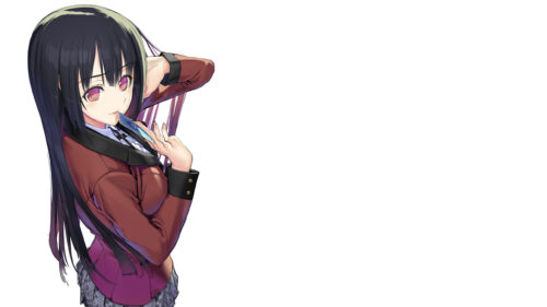 Yumeko Jabami Kakegurui Anime Girl Holding Playing Card PC Wallpaper