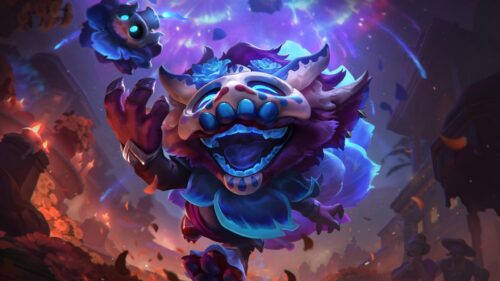 Gnar League of Legends Dia de los Muertos Festival 4K PC Wallpaper