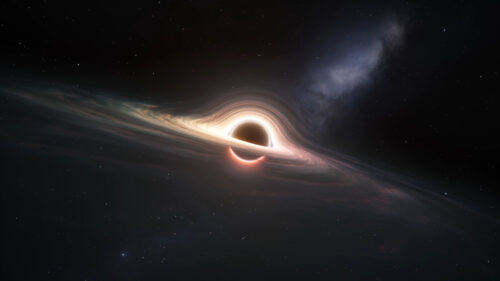 Stunning Interstellar Black Hole with Glowing Accretion Disk 4K Wallpaper