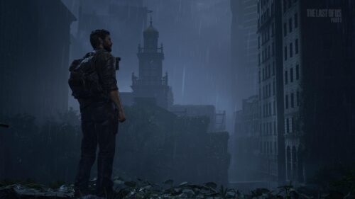 Joel Miller Standing in Rain The Last of Us Part I 4K Wallpaper