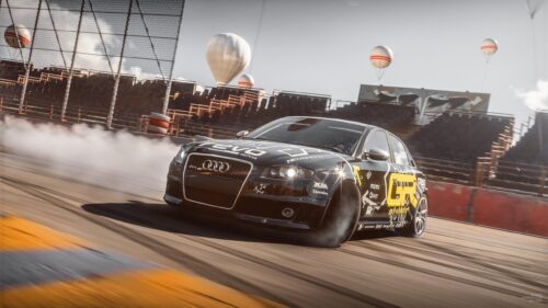 Audi RS4 Drifting on Race Track Forza Horizon 5 PC Wallpaper