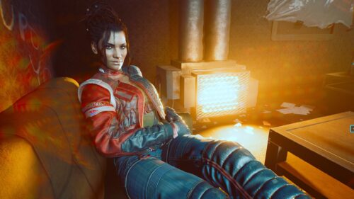 Panam Palmer Cyberpunk 2077 Sitting by the Fireplace 4K PC Wallpaper