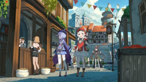 Genshin Impact Klee and Qiqi in Mondstadt City 4K PC Wallpaper