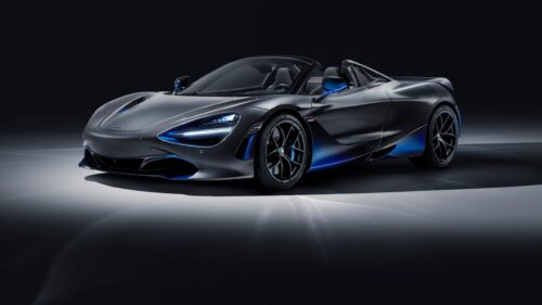 Stunning Matte Black McLaren 720S Spider with Blue Accents 4K PC Wallpaper