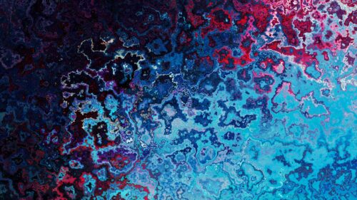 Abstract Liquid Fluid Art in Blue and Red Tones 4K Desktop Wallpaper