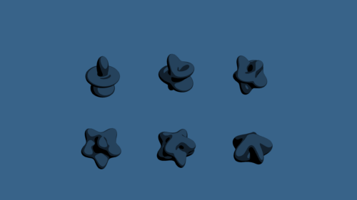 Minimalist Dark Blue Abstract 3D Shapes Desktop Wallpaper