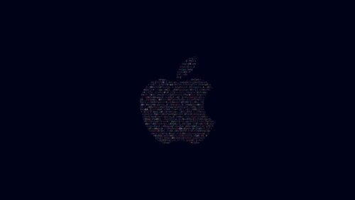 Minimalist Apple Logo Code Syntax Dark Aesthetic PC Wallpaper