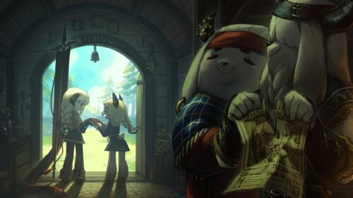 Fantasy Animal Characters in Cozy Cabin Adventure PC Wallpaper