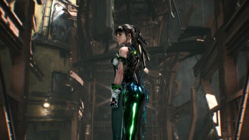 Stellar Blade Eve Cybernetic Warrior Amidst Ruins 4K PC Wallpaper