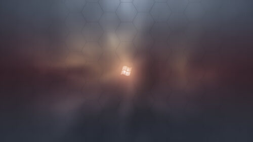 Minimalist Windows Logo with Hexagonal Pattern Abstract Desktop Wallpaper