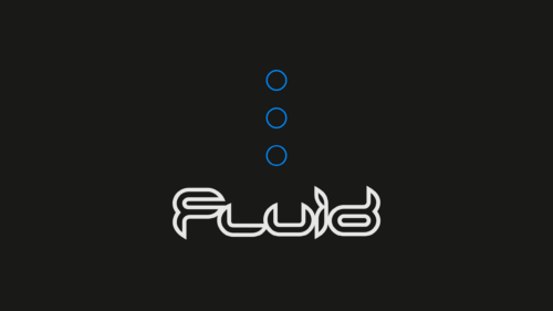 Minimalist Fluid Typography with Neon Blue Circles 4K PC Wallpaper
