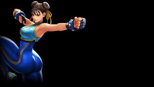 Chun Li Street Fighter Dynamic Combat Pose 4K PC Wallpaper