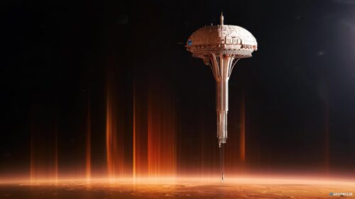 Futuristic Space Station Above Planetary Atmosphere 4K Wallpaper