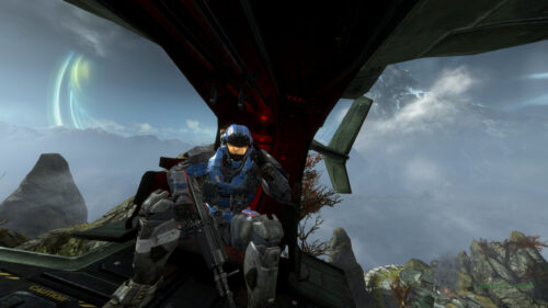 Halo Reach Spartan Soldier Sitting in Dropship 4K PC Wallpaper