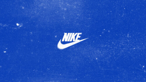 Minimalist Nike Logo Blue Grunge Aesthetic Desktop Wallpaper