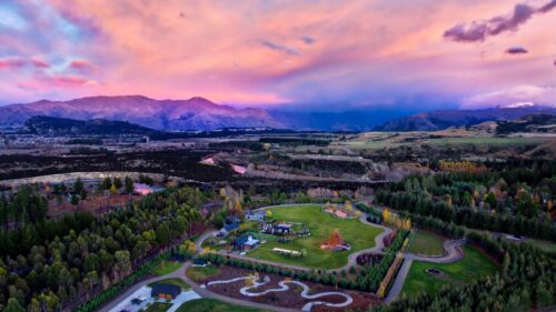 Stunning Mountain Valley Landscape at Sunset PC Wallpaper