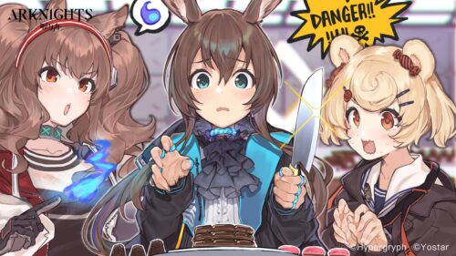 Arknights Amiya and Friends Funny Cooking Anime PC Wallpaper