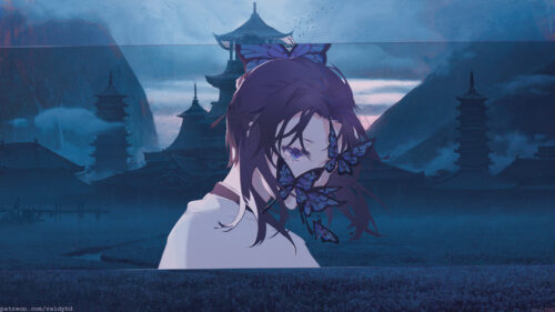 Shinobu Kocho Demon Slayer Anime Aesthetic Landscape PC Wallpaper