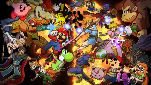 Super Smash Bros Ultimate Battle Illustration 4K PC Wallpaper
