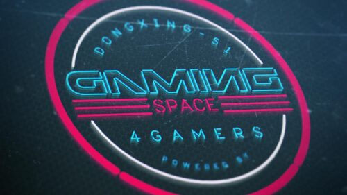 Neon Gaming Space Logo Cyberpunk Style Desktop Wallpaper