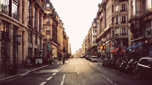Stunning Paris City Street Architecture at Golden Hour PC Wallpaper