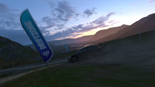 Drift Zone Rally Car Racing at Sunset Landscape PC Wallpaper