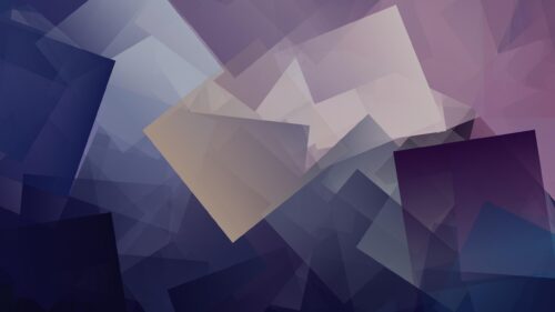 Abstract Geometric Layers in Deep Blue and Purple PC Wallpaper