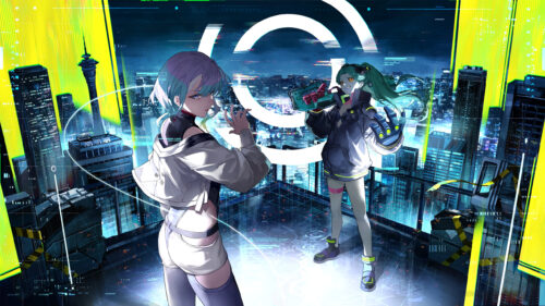 Cyberpunk Edgerunners Lucy and Rebecca Neon City 4K Wallpaper