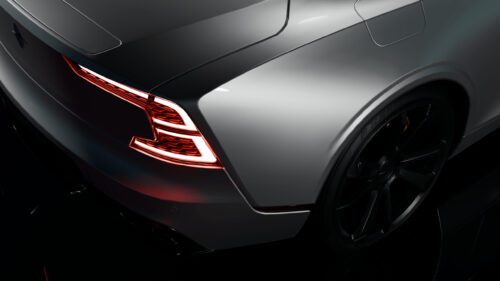 Sleek Silver Luxury Sports Car Rear View Desktop Wallpaper