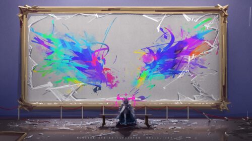 Lucifer Monster Strike Vibrant Abstract Art Deskptop Wallpaper