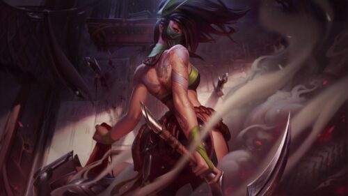 Akali League of Legends Warrior Assassin Dark Aesthetic PC Wallpaper