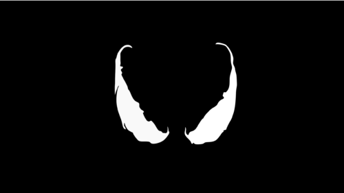 Minimalist Venom Eyes Black and White 4K Wallpaper