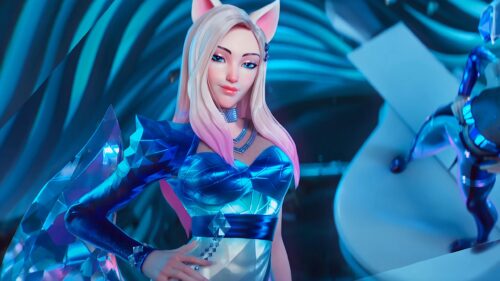 Ahri KDA All Out Stylish Blonde Anime Character 4K PC Wallpaper